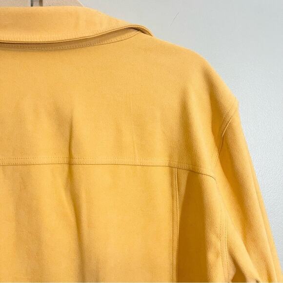 Plus Size JM Collection Women Yellow Suedelike Button Down 3/4 Sleeve Size 3X - Picture 11 of 12